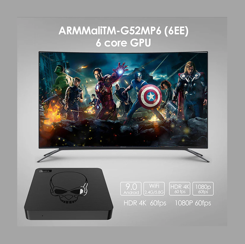 ТВ-приставка Beelink GT-King Android 9,0 Amlogic S922X GT King 4G DDR4 64G EMMC Smart tv BOX 2,4G/5G Dual wifi 1000M LAN 4K консоль
