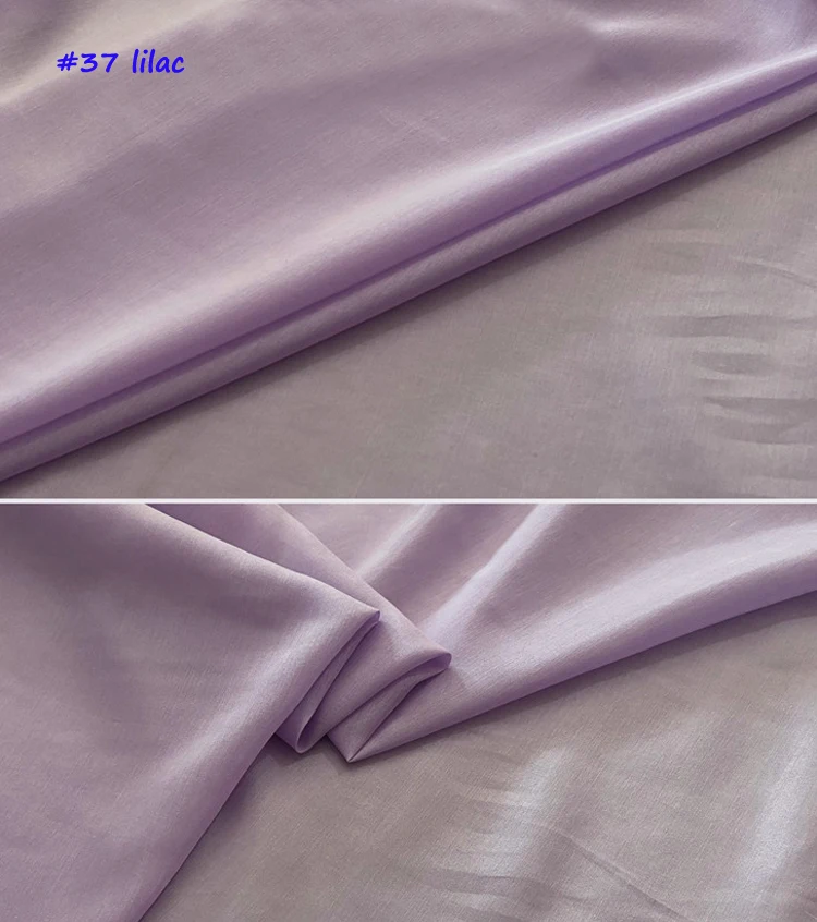 Luxurious Pure White Silk-Cotton Fabric for Dress Linings - Lightweight & Soft