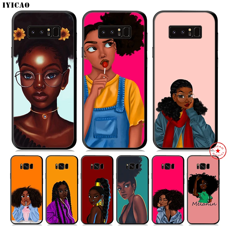 

IYICAO Black Girl Magic Melanin Soft Phone Case for Samsung Galaxy S10e S10 S9 S8 Plus S6 S7 Edge Note 10 Plus 9 8
