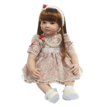 

2019 Fantasy DIY Gold hair Reborn Baby Doll 60 cm Realistic Princess Silicone Vinyl Reborn Menina For Girl Birthday Gift