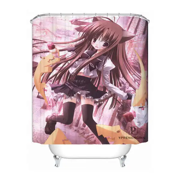 Shower Curtain Пользовательские лоли Nekomimi Водонепроницаемый душ Шторы Главная Ванна Ванная комната s крючки полиэфирной ткани Multi Sizes180509-02-144 - Цвет: Shower Curtain