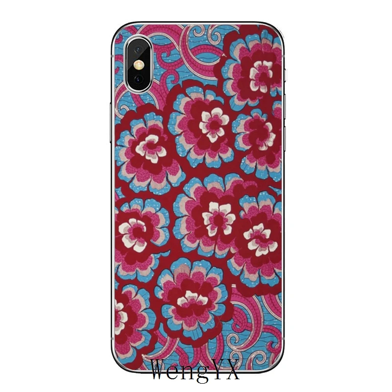 Африканская ткань печати силиконовый мягкий чехол для iPhone 11 Pro XS Max XR X 8 7 6 6S Plus 5 5S SE - Цвет: fabric-print-C-02