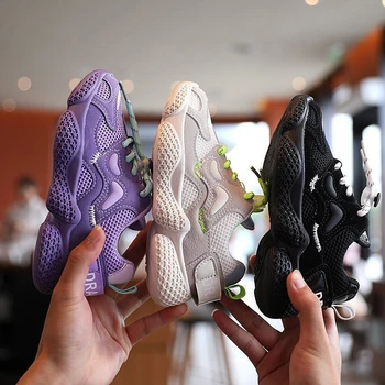 

Children's Fashion Sneakers Boys Autumn Non-slip Shock-absorbing Wear-resistant Shoes Girls Mesh Breathable Casual Running Shoes