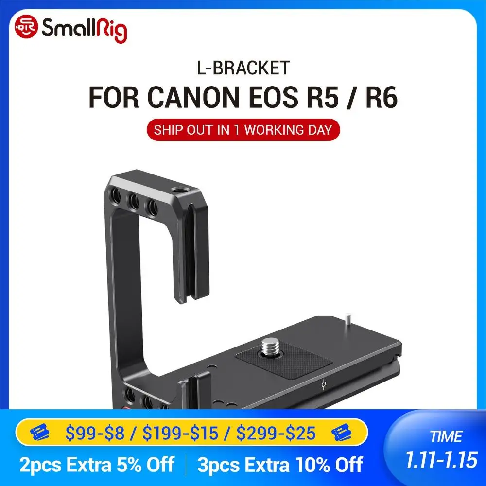 L образный кронштейн SmallRig для камеры Canon EOS R5 и R6 w/ Arca Type 1/4 дюйма резьба аксессуаров