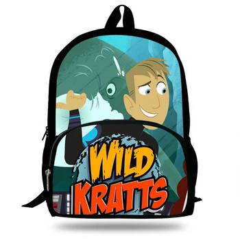 

16inch School Bag Wild Kratts Print Kids Backpack For Teenage Boys Shoulder Bags Children Casual Style Backpack