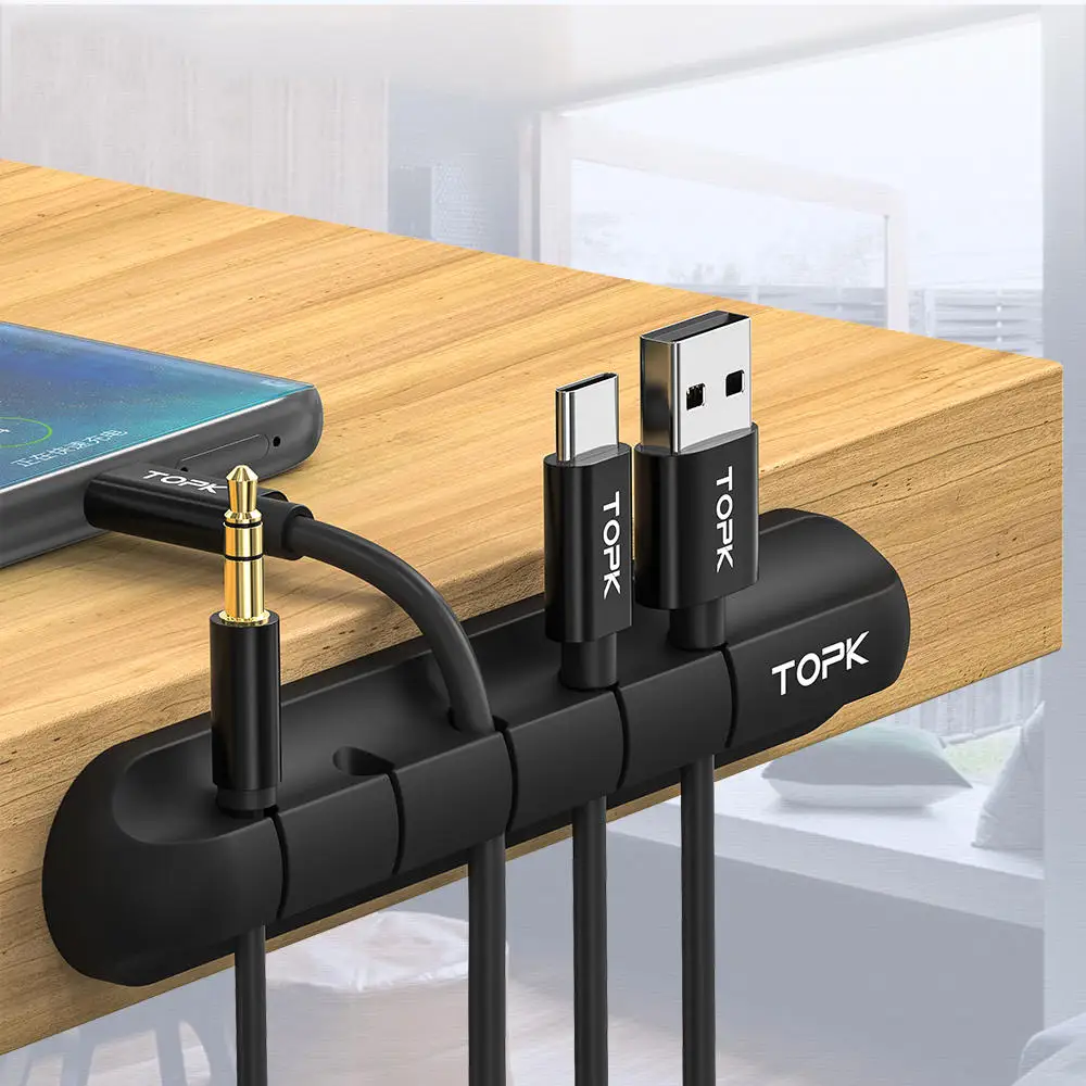 Новинка, горячая Распродажа, силиконовые USB устройства для сматывания кабеля, настольные зажимы для управления, держатель для кабелей, органайзер для хранения для дома и офиса