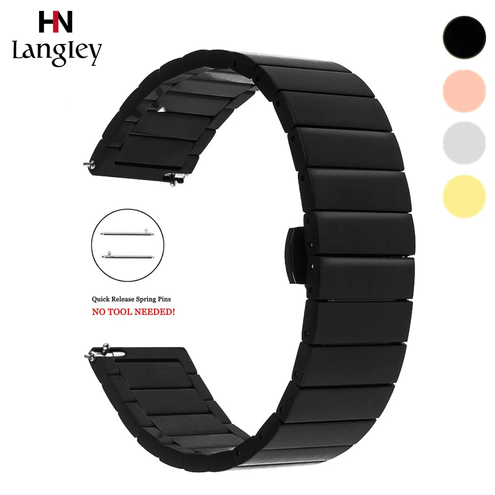 Ремешок из нержавеющей стали для Huawei Watch 1/B3/B5/GT 2 Pro браслет Samsung Galaxy 46 42 мм Gear S3 S2 Band