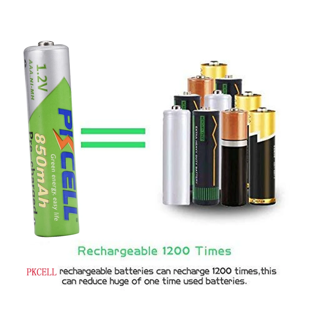 40 шт. PKCELL nimh AAA 850mah 1 2 V NIMH перезаряжаемые батареи aaa Precharged более 1200