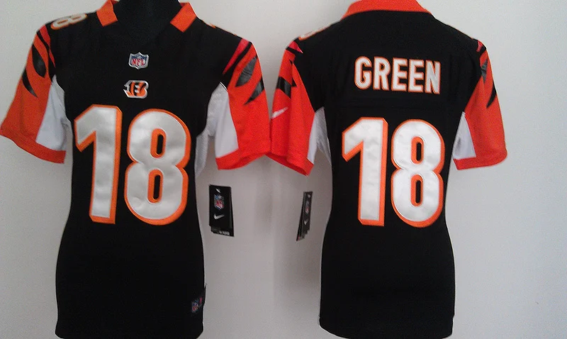 Женщины Леди Все сшитые Цинциннати s#14 Andy Dalton,#18 A.J. Зеленый, 32 Jeremy Хилл#85 Eifert Джерси - Цвет: Бежевый