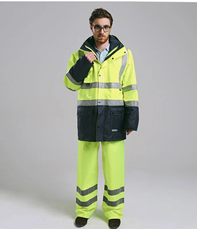 EN471 ANSI/SEA 107 AS/NZS Hi vis водонепроницаемая 5 в 1 куртка со светоотражающей лентой, защитная Рабочая одежда, зимняя куртка