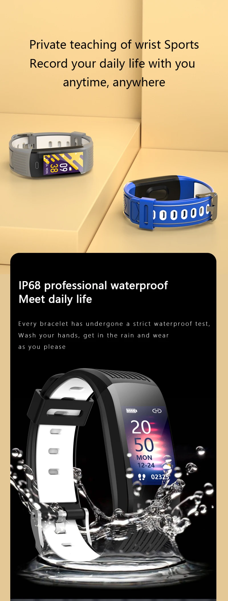 2022 Smart Watch Sport Band Fitness Bracelet Original Dutch Language Japanese Support Korean Hebrew Alarm Clock for Man Woman