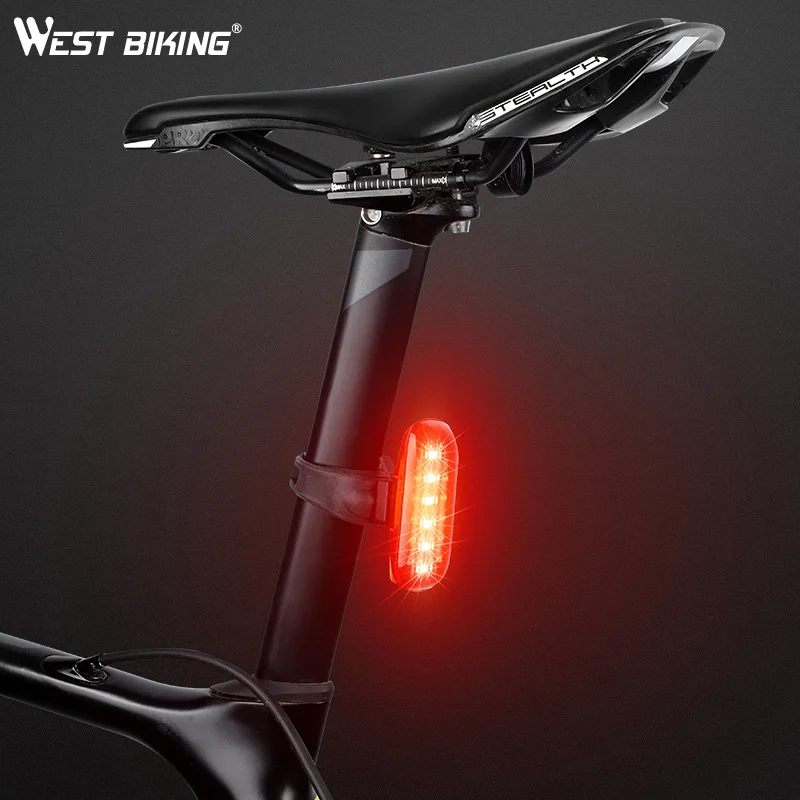 Intelligent induction brake tail light mountain bike light usb charging bicycle
