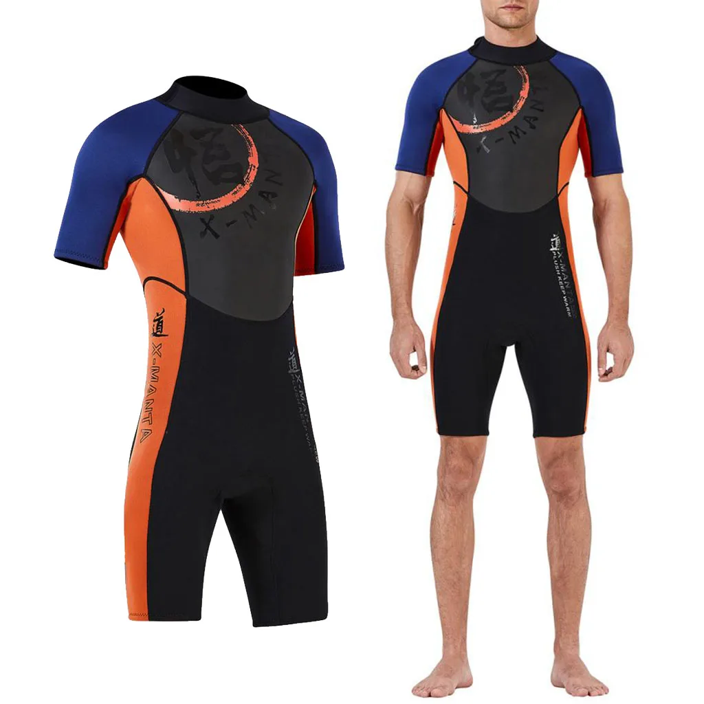 3mm Neoprene Scuba Diving Shorty Wetsuit Snorkeling Surfing Wet Suits Warm Jumpsuit Men M L XL XXL
