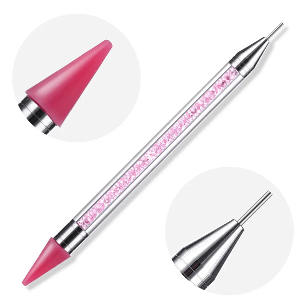 Горячее предложение, двойная головка для дизайна ногтей, восковая ручка для рисования, стразы, инструмент для маникюра
