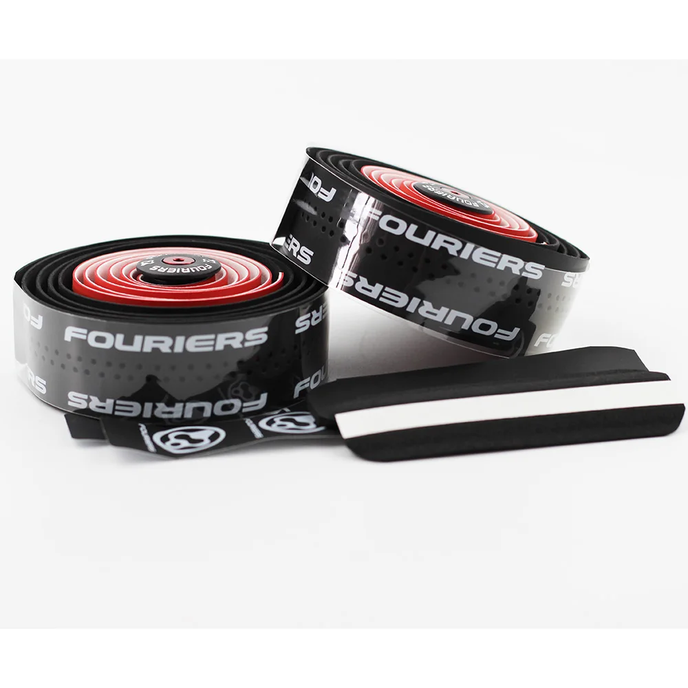black red Dual Color Tape Bicycle Drop Handlebar Wraps PU Fixed Gear Road Bike Handle Bar Double Shot Tapes Belt - Color: black red