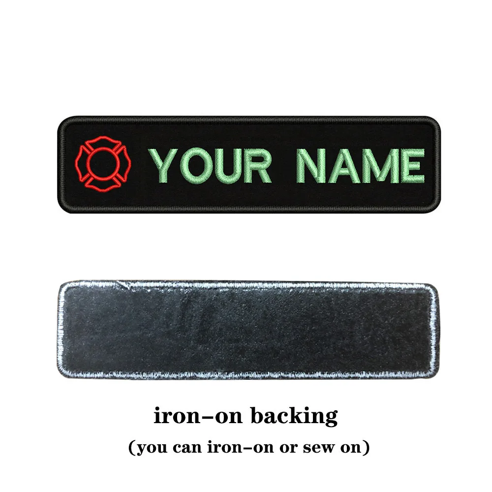 Вышивка на заказ огненное имя заплатка с текстом 10 см* 2,5 см значок железная или пришить или липучка Подложка для одежды брюки рюкзак шляпа - Цвет: Light blue-iron on