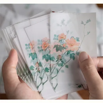 

30Pcs Retro Memo Pads Fall Plant Floral Non-Sticky Notes DIY Scrapbooking Bullet Journal Chinese Style Memo Sheets Stationery