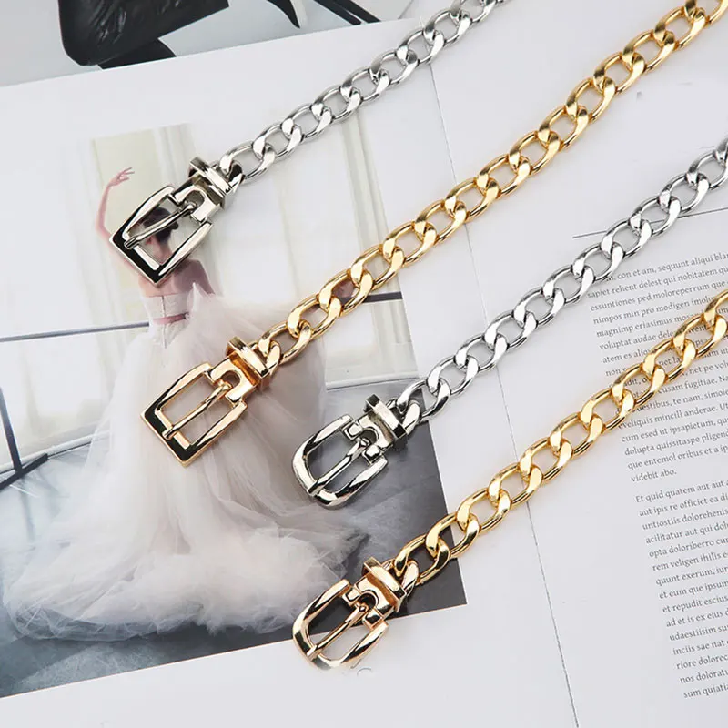 Metal Chain Women Belt Gold Silver Waist Chain Dress Jeans Cool