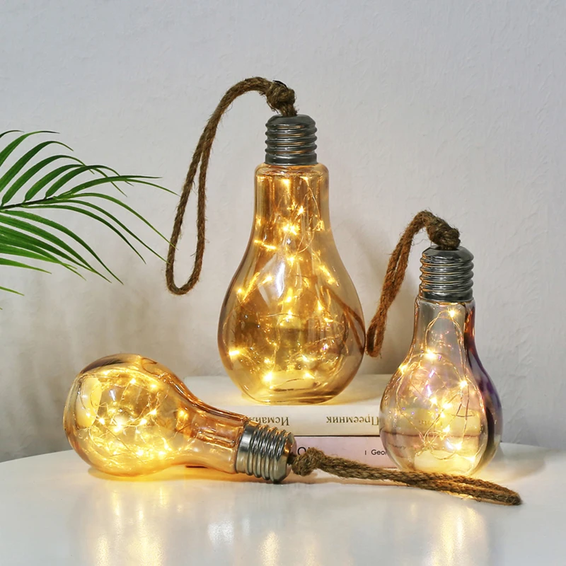 

Creative LED Bulb Wall Hanging Lamps Desktop Crafts Lights Personality Romantic Nordic Cafe Bar Bedroom Living Room Home Decor