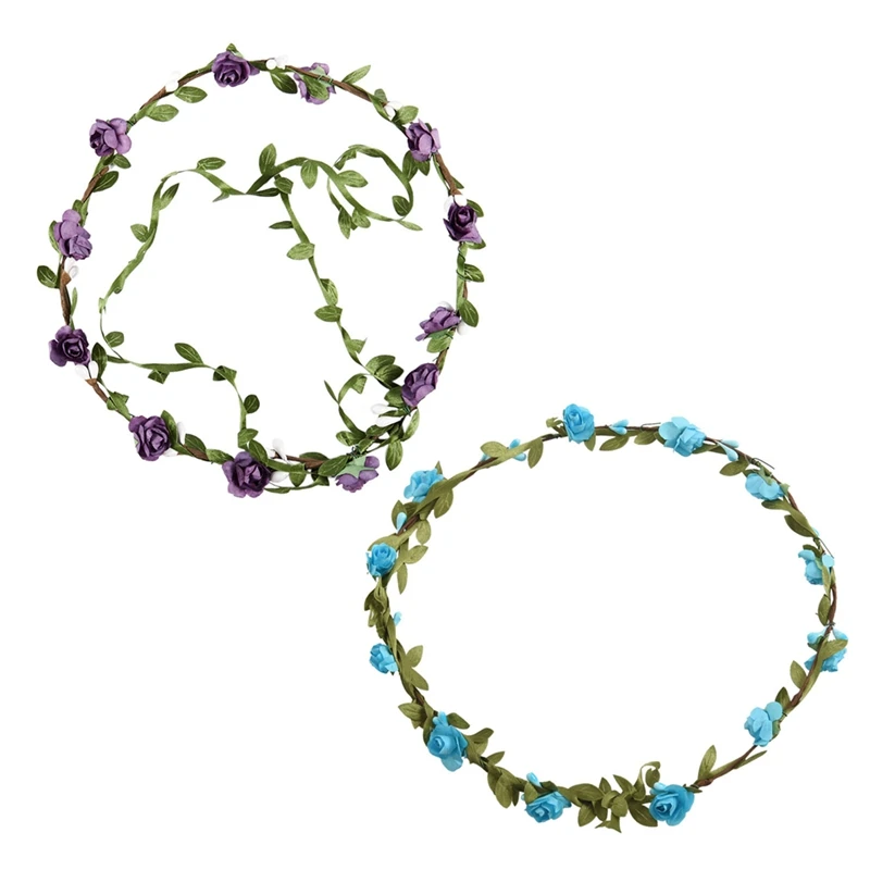 2 шт. цветы ветка фестиваль Свадебная гирлянда головной Венок Корона цветочный Halo