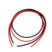10 AWG Калибр провода силиконовые гибкие многожильные медные кабели для RC черный красный