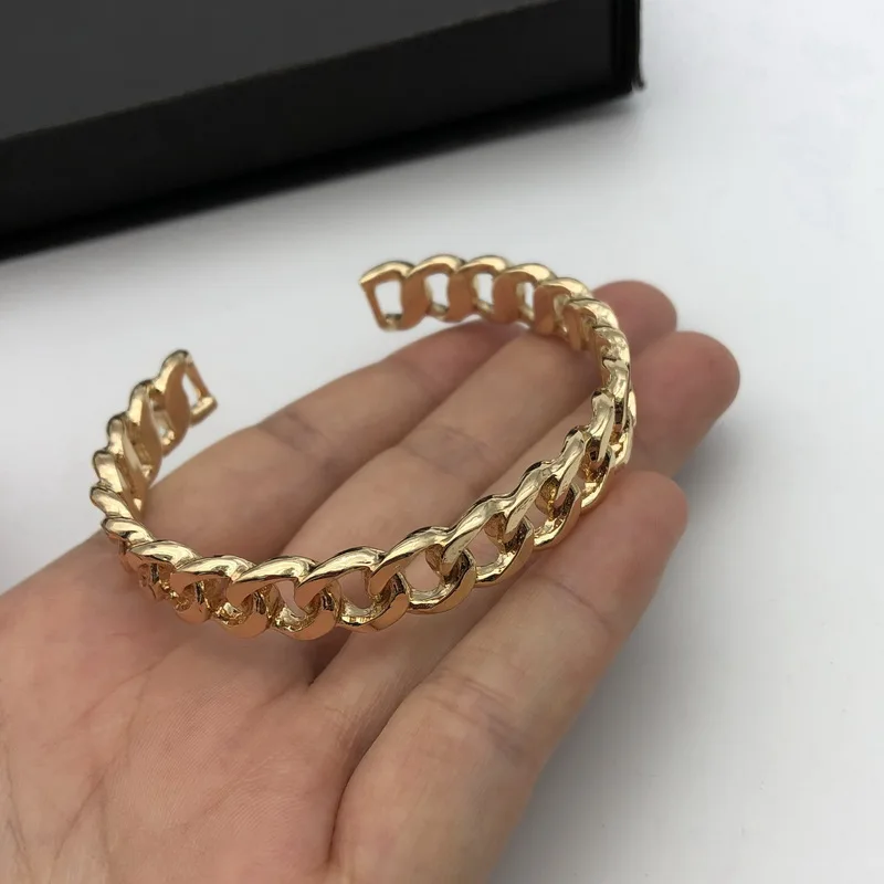 TOTASALLY Hit-Hop Women Bangles Simplicity Alloy Metal Chain-shape Cuff Bangle Bracelet Jewelry Gifts Dropship