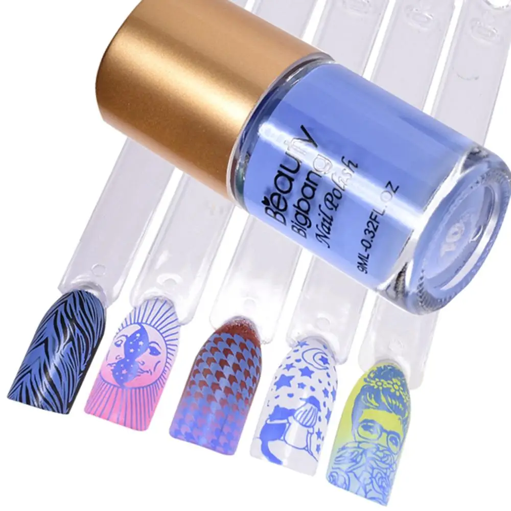 BEAUTYBIGBANG 1 бутылка 6 цветов стемпинг ногтей покрытие лак красочный дизайн ногтей пластина лак УФ-гель для ногтей Vernis A Ongle