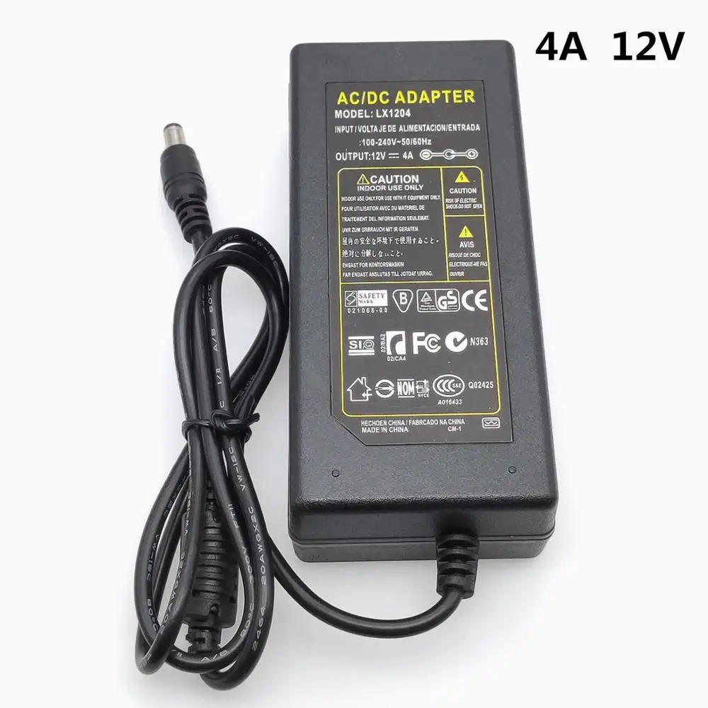 LX1204 AC100-240V к DC12V 4A 48 Вт адаптер питания импульсный блок питания зарядное устройство для Светодиодные полосы