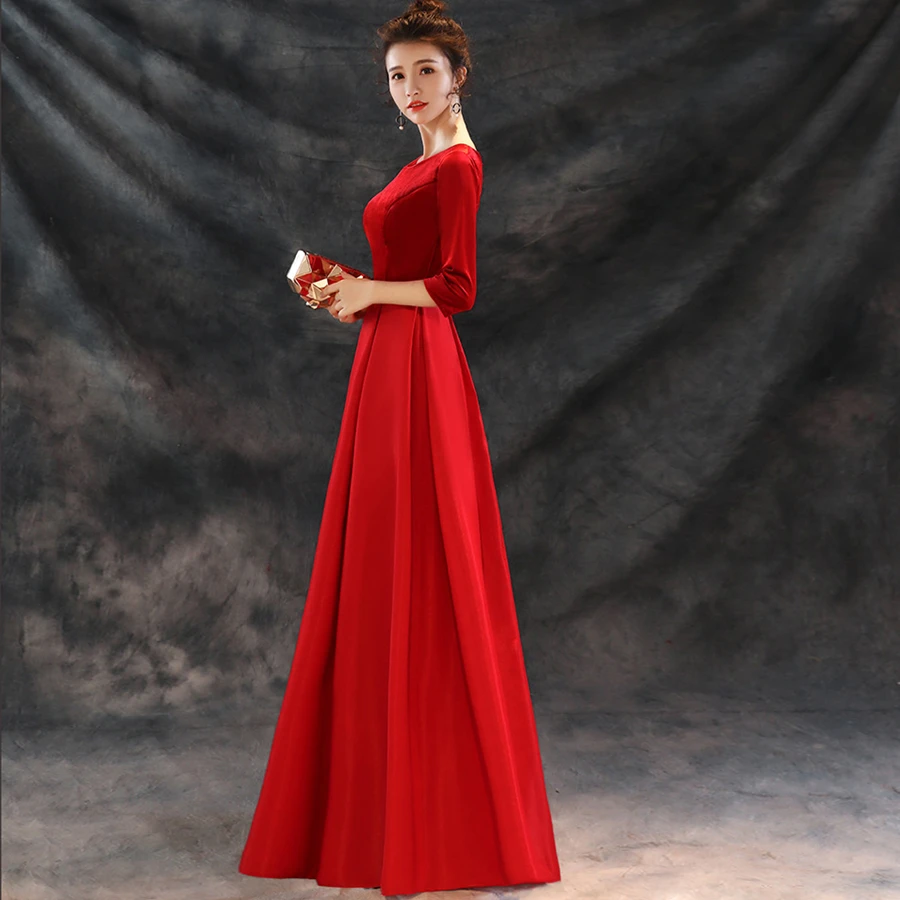 Vestido de Festa Longo настоящая фотография, длинное вечернее платье с красным поясом и поясом, недорогие вечерние платья Robe De Soiree Longue