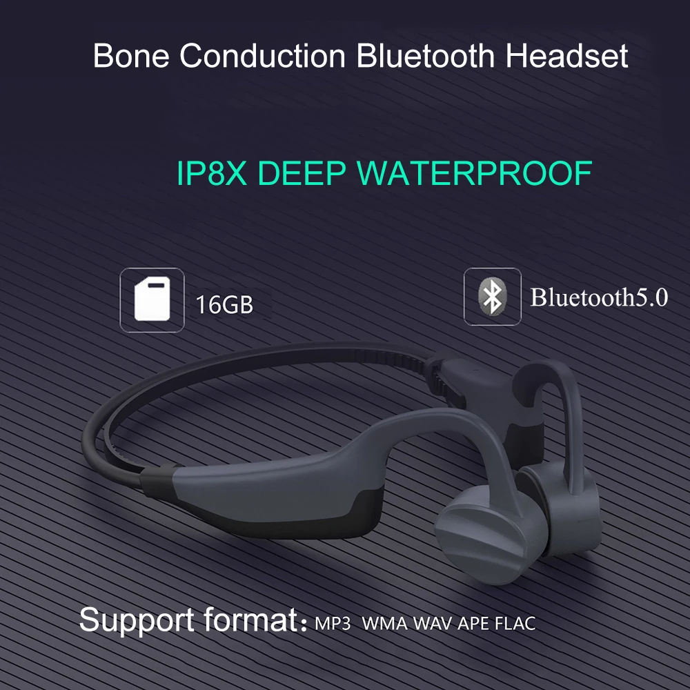 2 в 1 Bluetooth костная проводимость наушники + MP3 плеер бас IPX8/IP55 водонепроницаемые