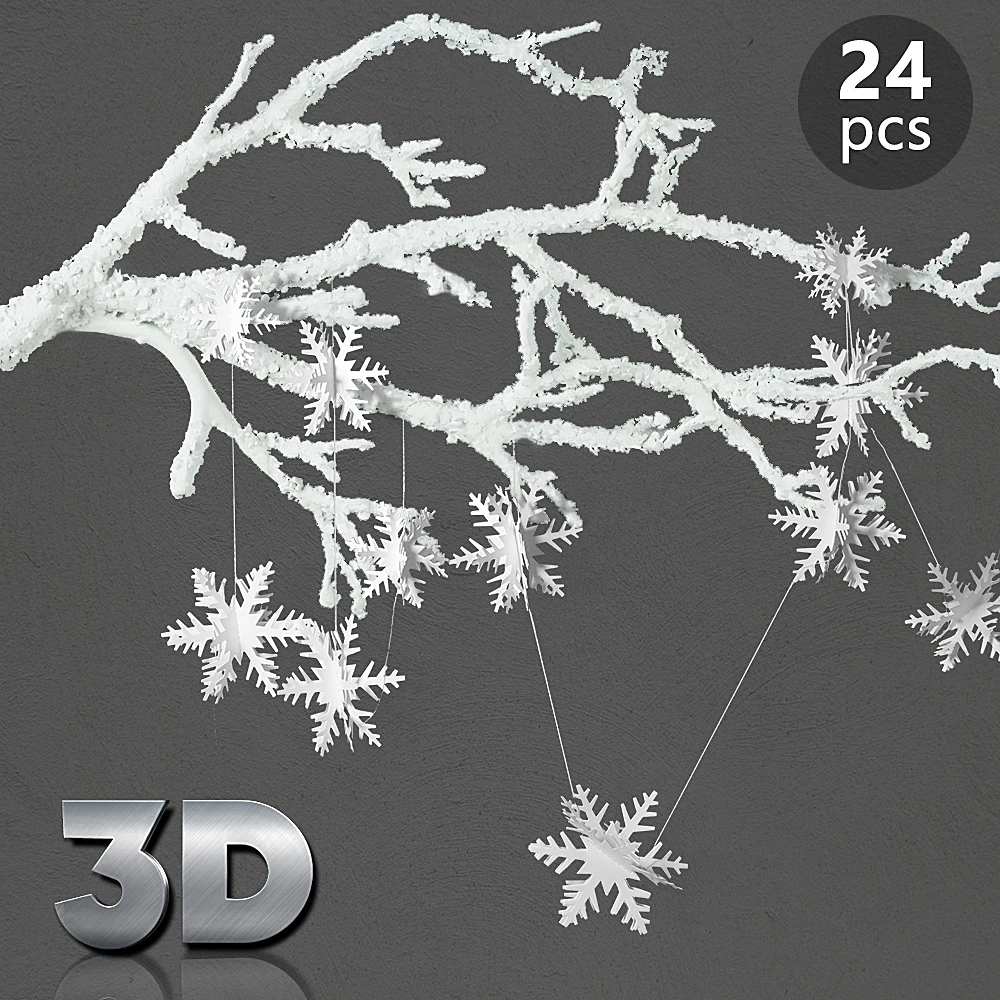

AIR&TREE-A 3D Snowflake Christmas Decoration Wedding Home Office Festival Scene Decoration Birthday Party White Hanging Ornamen
