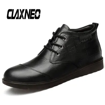 

CLAXNEO Man Winter Boots Plush Fur Warm Snow Shoes Warm Male Leather Boot Genuine Leather clax Men's Shoe