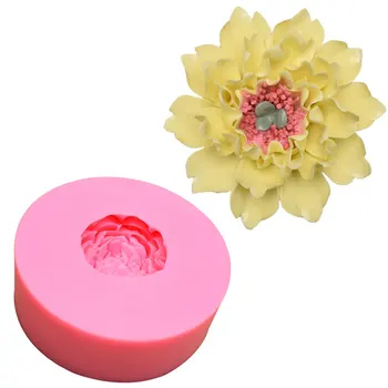 

1Pcs 13cm 3D Peony Flower Hibiscus Flower Silicone Soap Mold Fondant Cake Mold Plaster Aromatherapy Handmade Drop Glue Mold