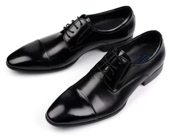 

The new 2019 leather men's shoes men's British pointed business dress shoes euro zone wedding shoes, leather shoes