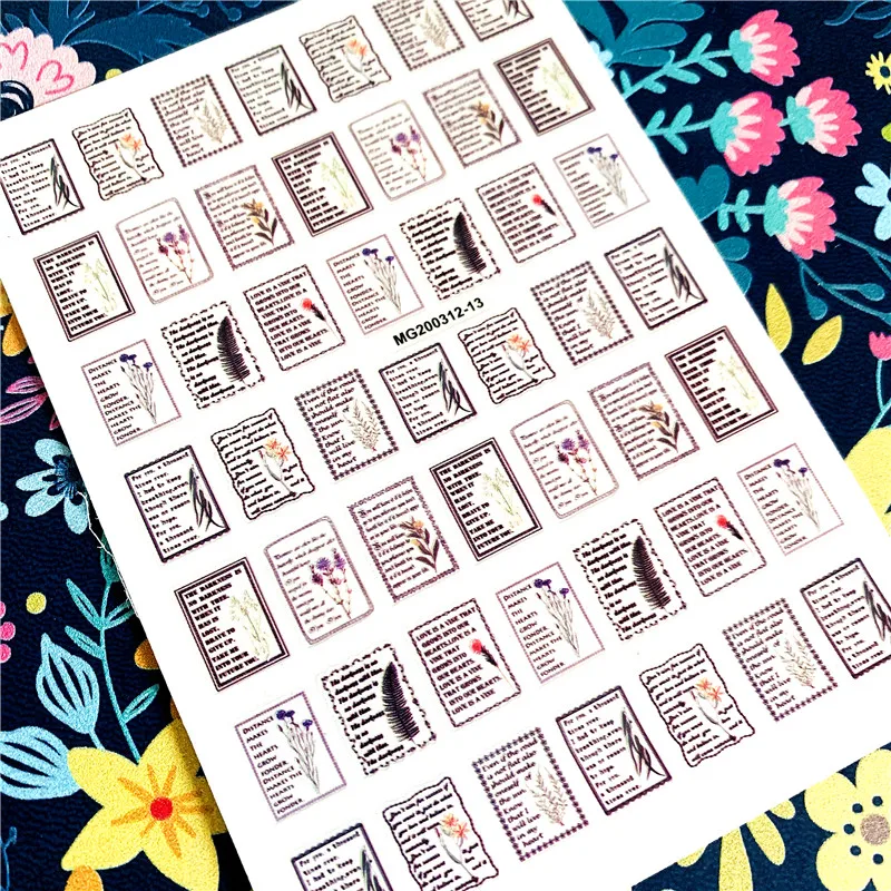 

Newest MG200312-13 English box 3d nail art sticker nail decal stamping export japan designs rhinestones