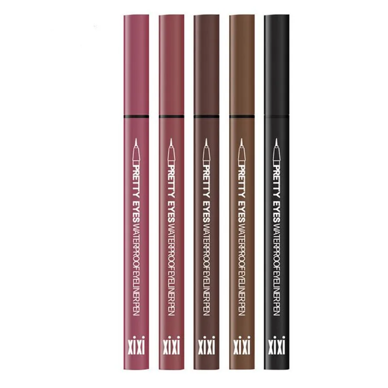 1 PC 5 Colors Cool Black Waterproof Eyeliner Liquid Pen Soft Hair Brush Head Makeup Not Easy To Dye Pen Eye Liner Cosmetics NEW