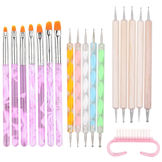 Nail Art Brush Acrylic Nail Polish Brush Kit UV Gel Nail Polish Paint Brushes Drawing Nail Pen Manicure Clean Brush Tools smt238