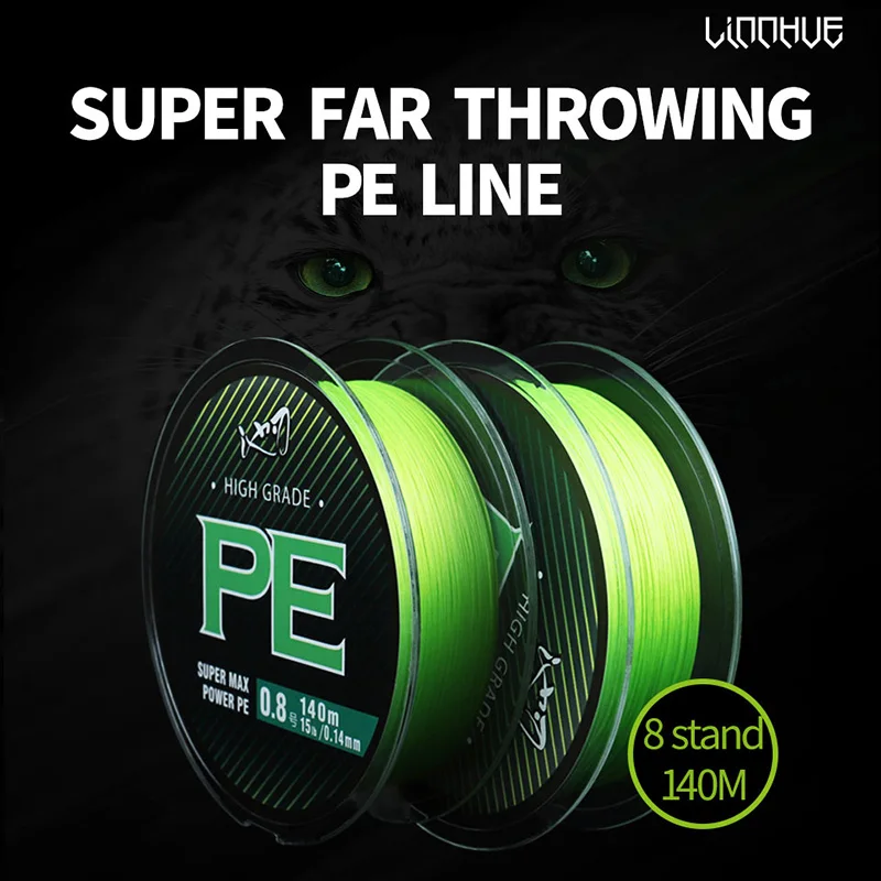 

LINNHUE Braid WX8 Fishing Line 140M 8 Stands Multifulament PE Line 15 18 20 22 28 40 50 60 70LB Wire Carp Fishing Line Smooth