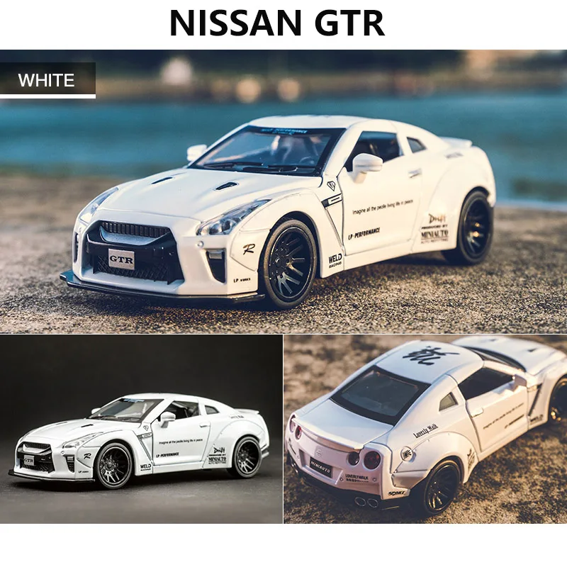 1:32 miniauto Diecast gtr игрушечный автомобиль модель Авто oyuncak игрушки для детей гоночный