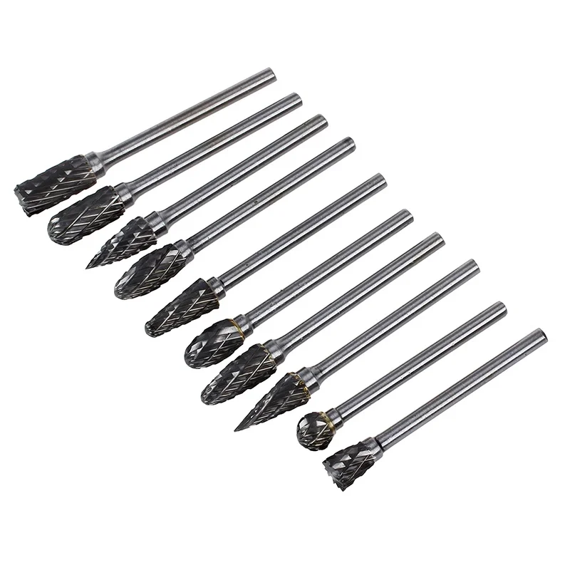 

10pcs 1/8" CED 6mm Tungsten Carbide Cutter Rotary Burr Set CNC Engraving Tool