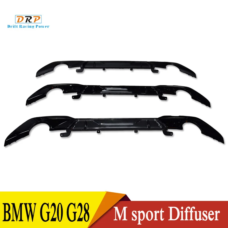 

G20 Carbon Fiber Look/Glossy/Matte Black car Rear Bumper Diffuser Spoiler Lip For BMW G20 G28 M-Sport Bumper in 2019-2020