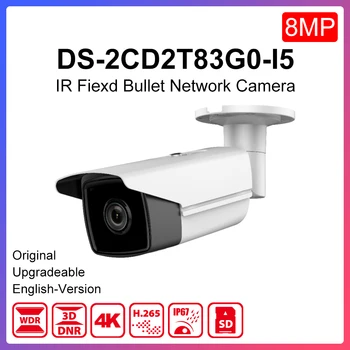 

Original Hikvision Bullet ip Camera 4K 8MP DS-2CD2T83G0-I5 Outdoor WDR Support PoE Hik-Connect app IR CCTV Camera SD Card Slot