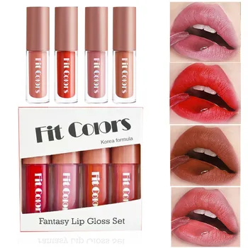 

4 colors lipstick lipstick lip gloss lasting moisturizing cosmetics makeup set lipstick red lip gloss matte lipstick waterproof