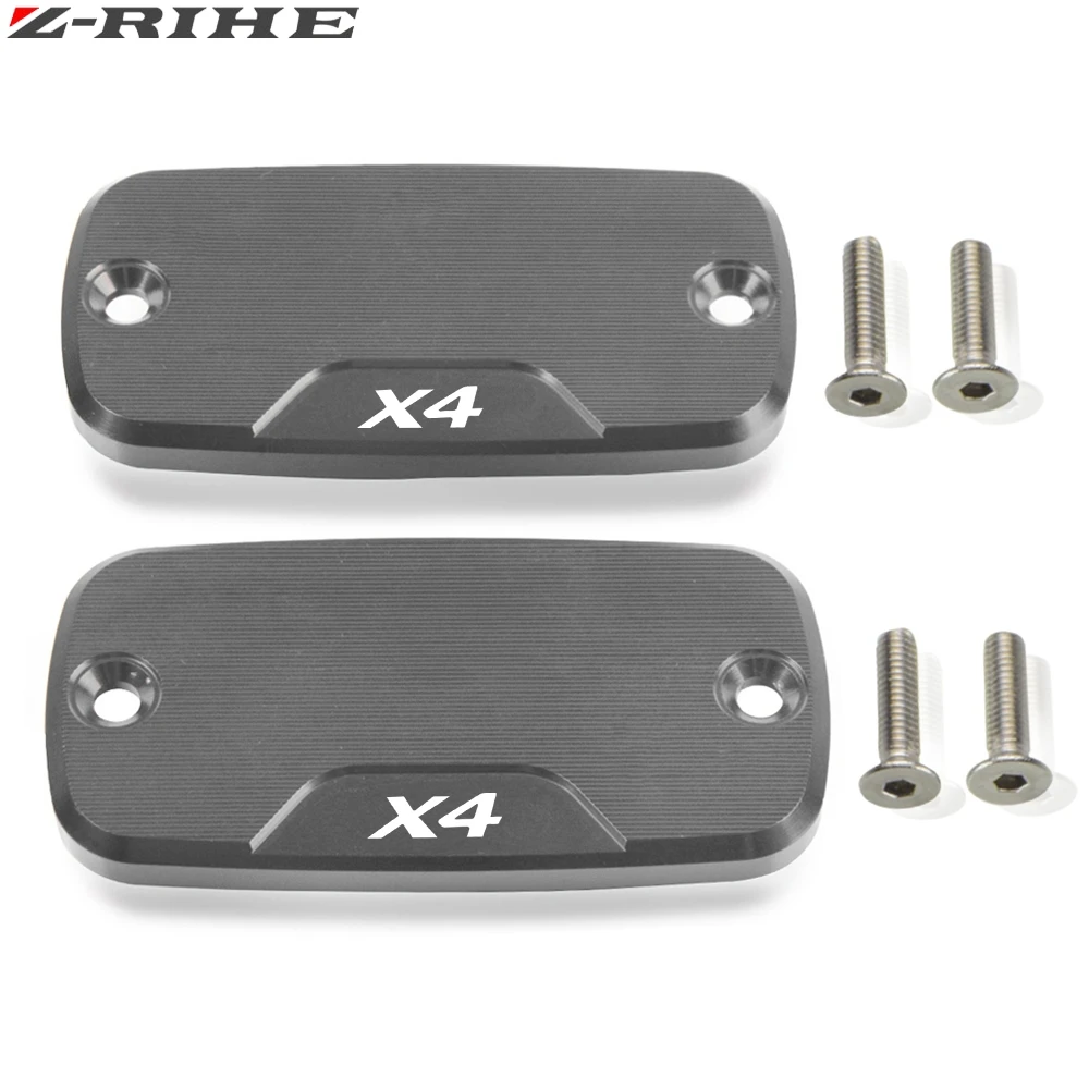 gray 2piece ZRIHE аксессуары для мотоциклов CNC алюминиевый тормозной резервуар фланец крышка насоса Крышка Резервуара жидкости крышка для Honda X4 1998-2004 2003 - Цвет: gray 2piece