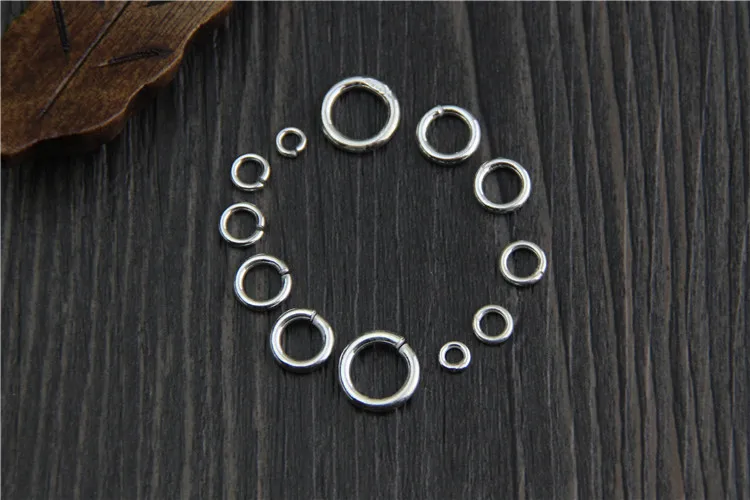 10pcs 925 Sterling Silver Open Split Jump Rings Closed Necklace Lock Jewelry Diy 