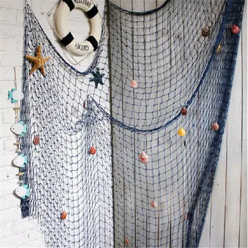 

HOT Big Fishing Net Decoration Home Decoration Wall Hangings Fun The Mediterranean Sea style Wall Stickers PC673216