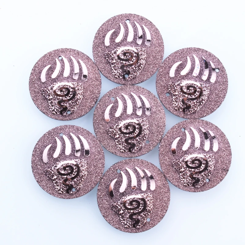 Nativemad 25 мм тайдиан Flatback Смола кабины beadarrings Beadart розовое золото цвет центральный пришить стразы драгоценность 50 шт./лот - Цвет: R1-4-12