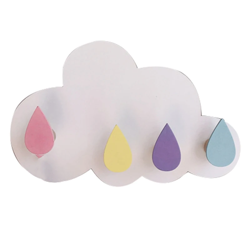 

Natural Wood Clothes Hanger Wall Mounted Coat Hook Cloud Storage Hooks Kid Room Wall Decor Children Room Decorative Hanger