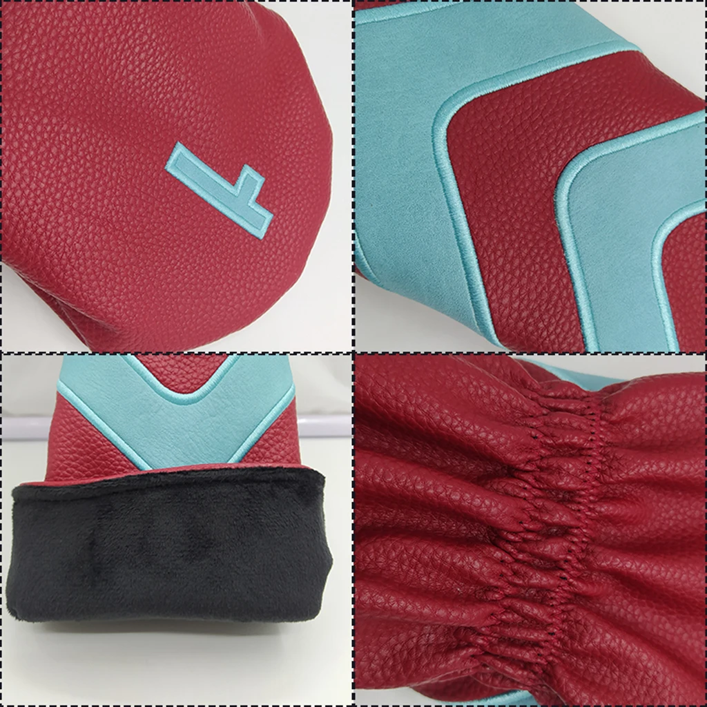 4x Waterproof PU Plush No. 1, 3, 5 UT Golf Head Cover 460cc Hybrid Headcover Golf Club Head Protector Scratch Resistant