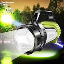 

380W High power led searchlight portable spotlight camping light emergency light glare flashlight 5000mah battery power bank